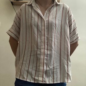 Small Forever 21 red and white striped shirt